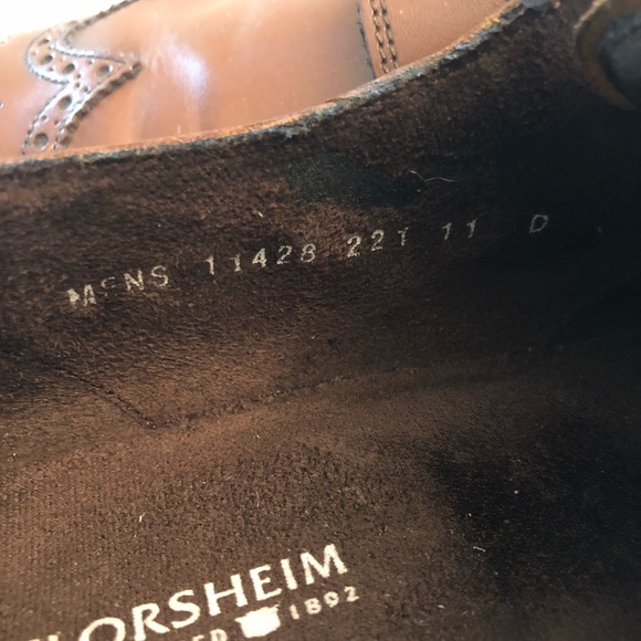 Florsheim Palladino Oxford Wingtips 11428 Cognac Lace Up Dress Shoe Sz 11 D - Picture 9 of 9